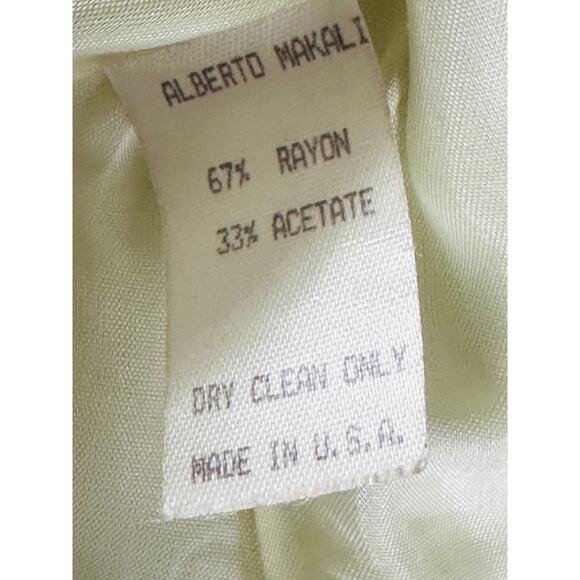 Vintage 90s Alberto Makali Bolero Jacket Pastel Green Cropped Suit Jacket Size 2 - Picture 3 of 12
